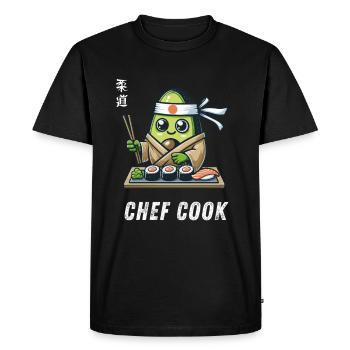 Chef Cook Avocado Cooking Grill Master - Men's Premium Organic T-Shirt - black - Front - Nico (187cm)