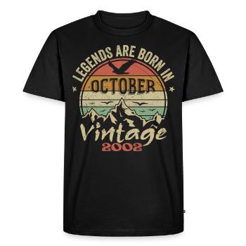 Génial Depuis Octobre 2002 - Cadeau Octobre 2002 - T-shirt Premium bio Homme - noir - Devant - Nico (187cm)