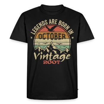 Awesome Since October 2007 - October 2007 Gift - Men's Premium Organic T-Shirt - black - Front - Nico (187cm)
