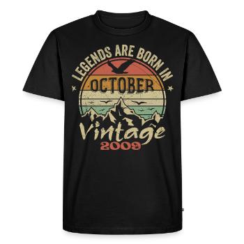 Awesome Since October 2009 - October 2009 Gift - Men's Premium Organic T-Shirt - black - Front - Nico (187cm)