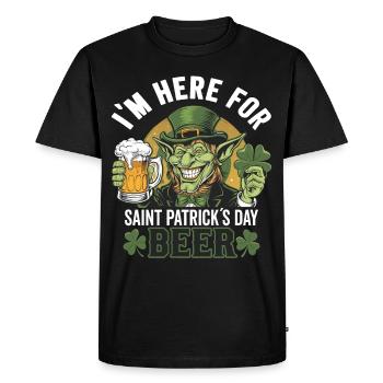Saint-Patrick Bière Leprechaun Kobold Bier - T-shirt Premium bio Homme - noir - Devant - Nico (187cm)