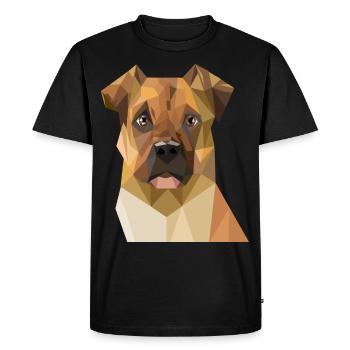 Geometric Boxer Dog Art - Men's Premium Organic T-Shirt - black - Front - Nico (187cm)