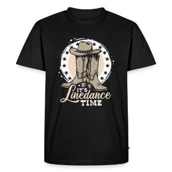 It's Linedance Time - Country Fan - Gift - Men's Premium Organic T-Shirt - black - Front - Nico (187cm)