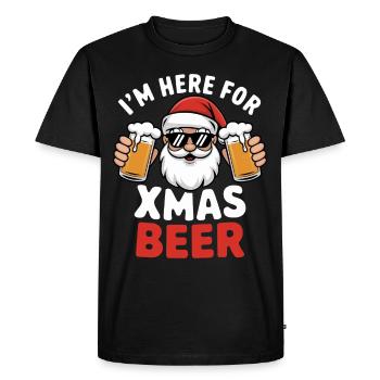 Dicton de Noël à la bière du Père Noël - T-shirt Premium bio Homme - noir - Devant - Nico (187cm)
