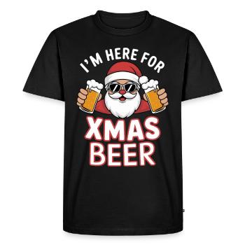 Dicton de Noël à la bière du Père Noël - T-shirt Premium bio Homme - noir - Devant - Nico (187cm)