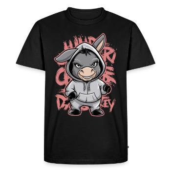 Donkey Urban Animal Style Animal Lover - Men's Premium Organic T-Shirt - black - Front - Nico (187cm)
