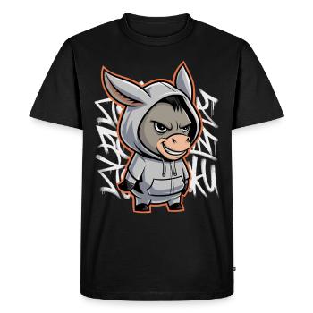 Donkey Urban Animal Style Animal Lover - Men's Premium Organic T-Shirt - black - Front - Nico (187cm)