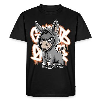 Donkey Urban Animal Style Animal Lover - Men's Premium Organic T-Shirt - black - Front - Nico (187cm)