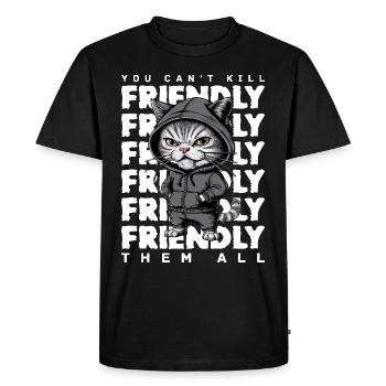 chat agacé drôle chat design dire - T-shirt Premium bio Homme - noir - Devant - Nico (187cm)