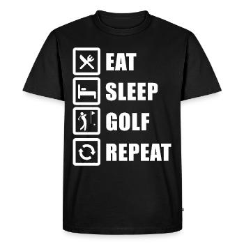 Manger Dormir Golf Golfeur récurrent - T-shirt Premium bio Homme - noir - Devant - Nico (187cm)