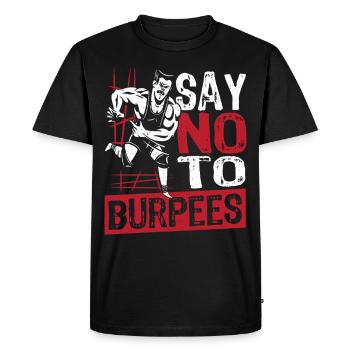 Burpees avec entraînement par intervalles à haute intensité - T-shirt Premium bio Homme - noir - Devant - Nico (187cm)