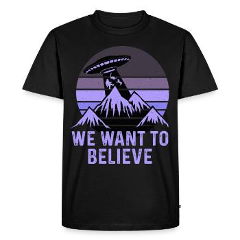 OVNI Bigfoot Nessie Licorne - T-shirt Premium bio Homme - noir - Devant - Nico (187cm)