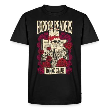 Bookworm Roman Lecteur Horreur Lecture Club de lecture - T-shirt Premium bio Homme - noir - Devant - Nico (187cm)