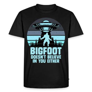 OVNI Bigfoot Yeti Sasquatch - T-shirt Premium bio Homme - noir - Devant - Nico (187cm)