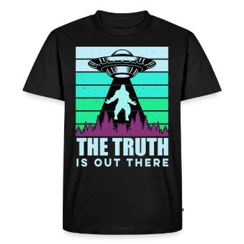 OVNI Bigfoot Yeti Sasquatch - T-shirt Premium bio Homme - noir - Devant - Nico (187cm)