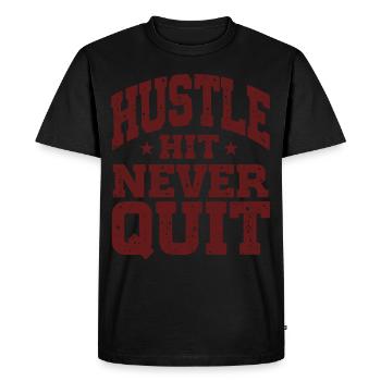 Hustle Hit Never Quit Athlete Fitness - Men's Premium Organic T-Shirt - black - Front - Nico (187cm)