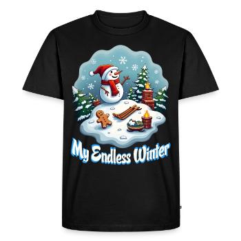 Mon hiver sans fin - T-shirt Premium bio Homme - noir - Devant - Nico (187cm)