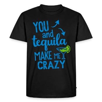 Tequila Party Saying Quote - Men's Premium Organic T-Shirt - black - Front - Nico (187cm)