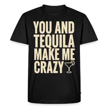 Tequila Party Saying Quote - Men's Premium Organic T-Shirt - black - Front - Nico (187cm)