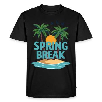 Spring Break Palm Trees Beach - Men's Premium Organic T-Shirt - black - Front - Nico (187cm)