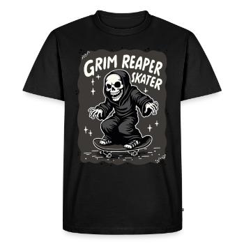 Skateboard Sensenmann – Style Grim Reaper - T-shirt Premium bio Homme - noir - Devant - Nico (187cm)