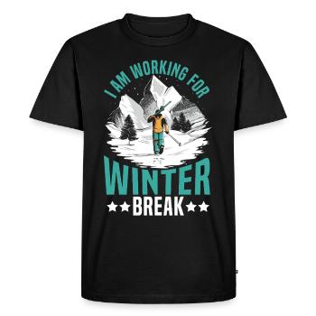 Hiver froid Je travaille pour les vacances d’hiver - T-shirt Premium bio Homme - noir - Devant - Nico (187cm)