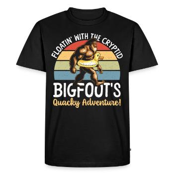 Swimming with Bigfoot rubber duck - Men's Premium Organic T-Shirt - black - Front - Nico (187cm)
