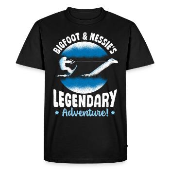 Bigfoot & Nessie's Bigfoot Monster of Loch Ness - Men's Premium Organic T-Shirt - black - Front - Nico (187cm)