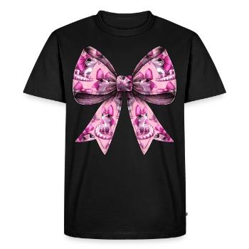 Coquette Bow Crested Gecko Lizard Pattern Mom Girl - Men's Premium Organic T-Shirt - black - Front - Nico (187cm)