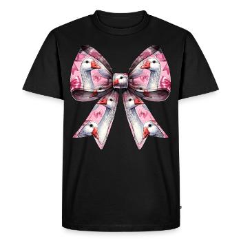 Coquette Bow Goose Duck Pattern Mom Girl Pink - Men's Premium Organic T-Shirt - black - Front - Nico (187cm)