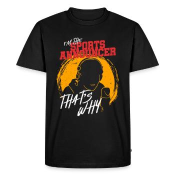 Commentator Sports Presenter - Men's Premium Organic T-Shirt - black - Front - Nico (187cm)