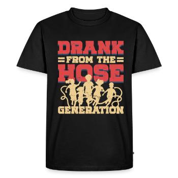 Buvé de la génération des tuyaux - T-shirt Premium bio Homme - noir - Devant - Nico (187cm)