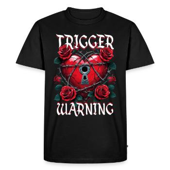 Dark Romance Booktok Trigger Warning - Men's Premium Organic T-Shirt - black - Front - Nico (187cm)