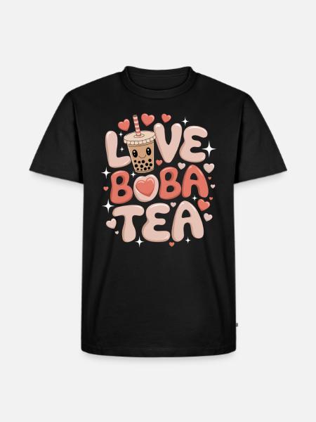 Love Boba Tea, Japanese - Men's Premium Organic T-Shirt - black