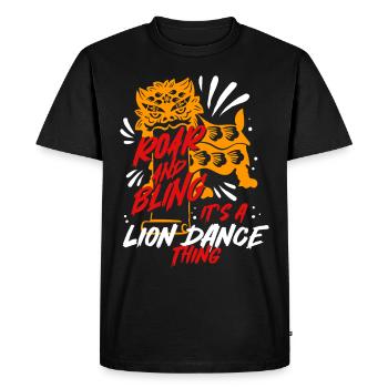 Danse du lion - T-shirt Premium bio Homme - noir - Devant - Nico (187cm)