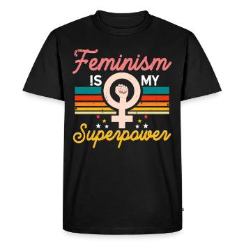 Feminism Feminist Feminism Is My Superpower - Men's Premium Organic T-Shirt - black - Front - Nico (187cm)
