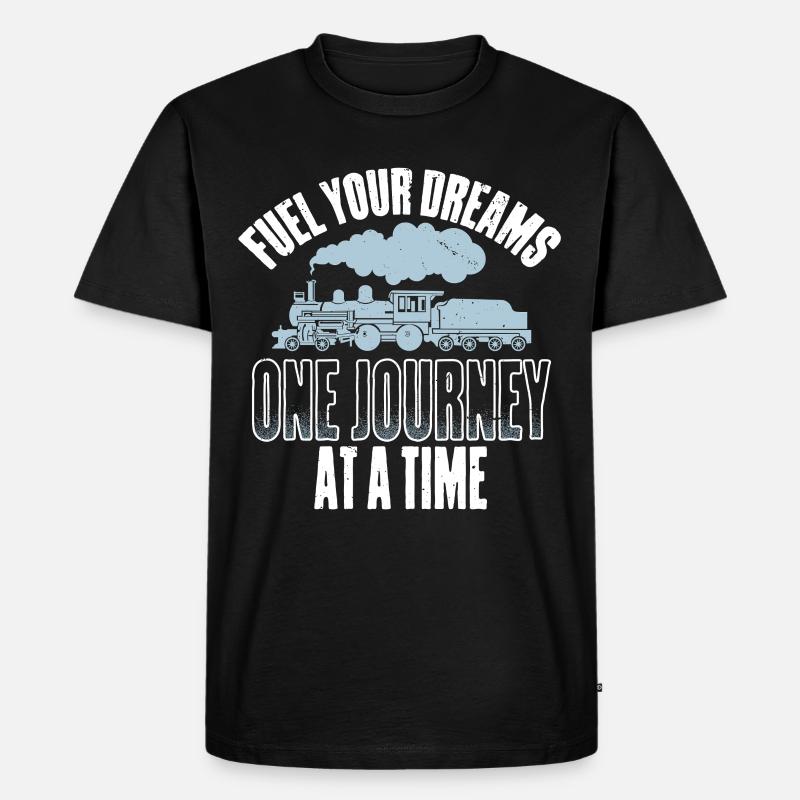 Modelleisenbahn Eisenbahn - Männer Premium Bio T-Shirt - Schwarz