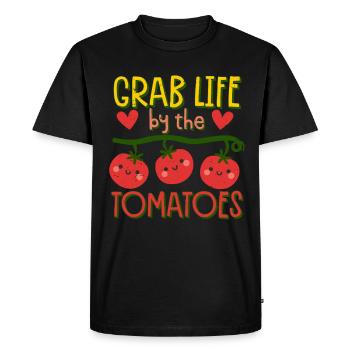 Marinara Grab Life By The Tomatoes - T-shirt Premium bio Homme - noir - Devant - Nico (187cm)