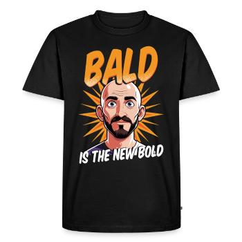 Calvitie Perte de cheveux Tête chauve - T-shirt Premium bio Homme - noir - Devant - Nico (187cm)