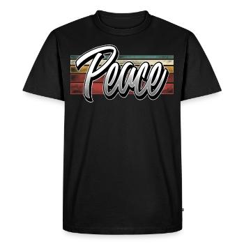 Paix - T-shirt Premium bio Homme - noir - Devant - Nico (187cm)