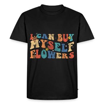 Fleurs affection romance mariage - T-shirt Premium bio Homme - noir - Devant - Nico (187cm)