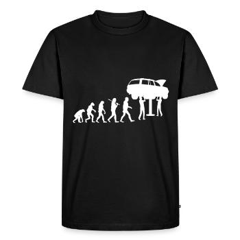 Evolution workshop mechanic - Men's Premium Organic T-Shirt - black - Front - Nico (187cm)