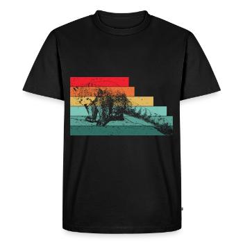 Cat Bear Little Panda Retro - Men's Premium Organic T-Shirt - black - Front - Nico (187cm)