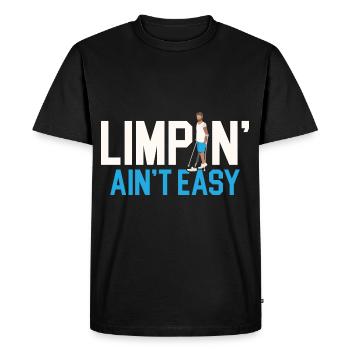 Limpin' Ain't Easy Disability Assistance Amputation - Men's Premium Organic T-Shirt - black - Front - Nico (187cm)