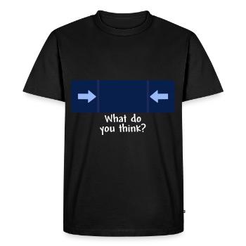 Que pensez-vous blanc - T-shirt Premium bio Homme - noir - Devant - Nico (187cm)