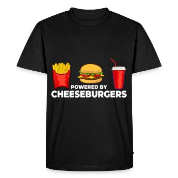 Cheeseburger Cheese Sandwich Hamburger - Men's Premium Organic T-Shirt - black - Front - Nico (187cm)