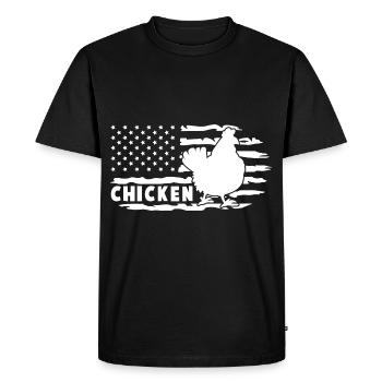 Chickens Rooster Farmer Hen Chicks Chicken Heart Love - Men's Premium Organic T-Shirt - black - Front - Nico (187cm)