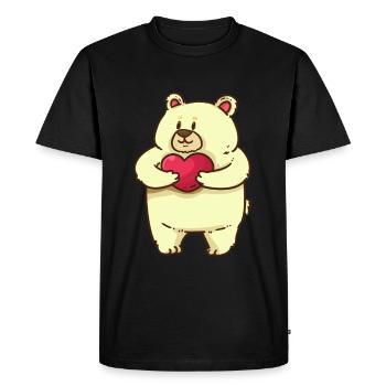 Teddy Bear Fantasy Love Valentine's Day Christmas - Men's Premium Organic T-Shirt - black - Front - Nico (187cm)