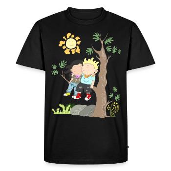 gros amour cher couple cadeau chemise - T-shirt Premium bio Homme - noir - Devant - Nico (187cm)