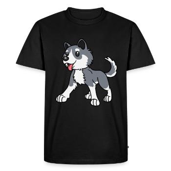 Husky Dog Chien Race Chiens - T-shirt Premium bio Homme - noir - Devant - Nico (187cm)